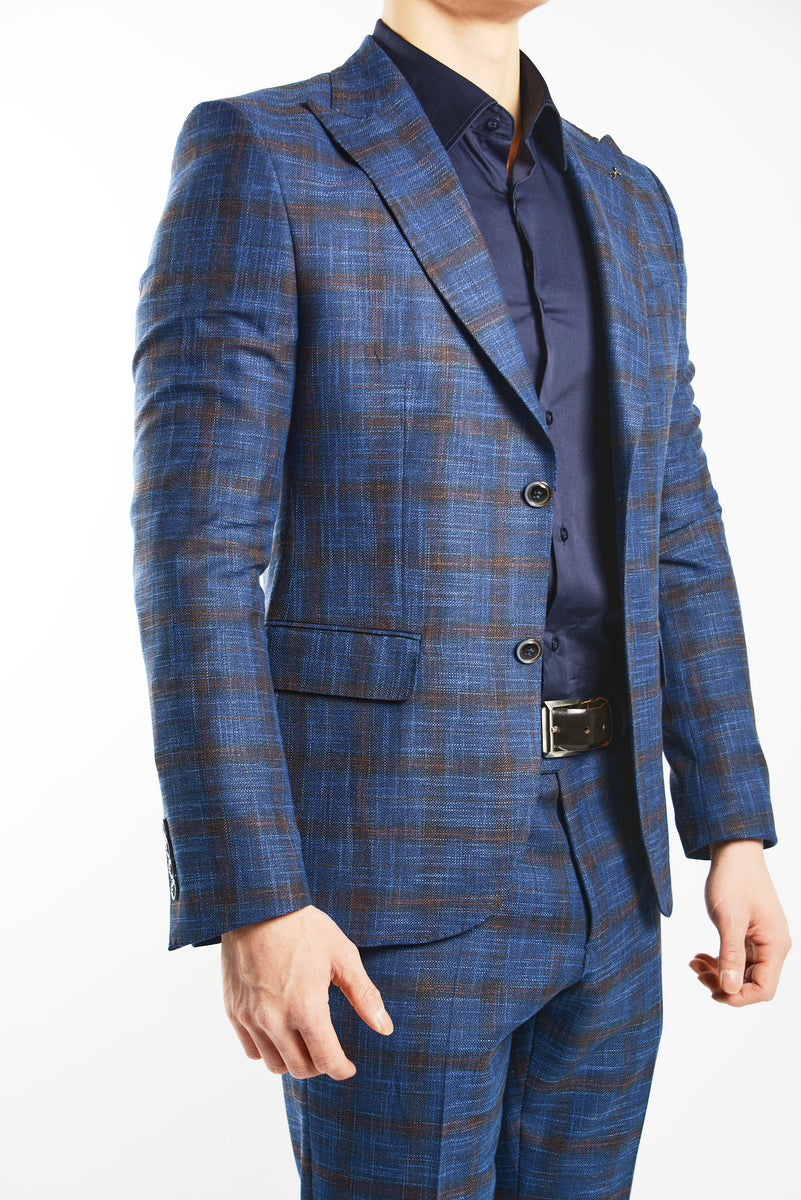 Navy on sale windowpane blazer