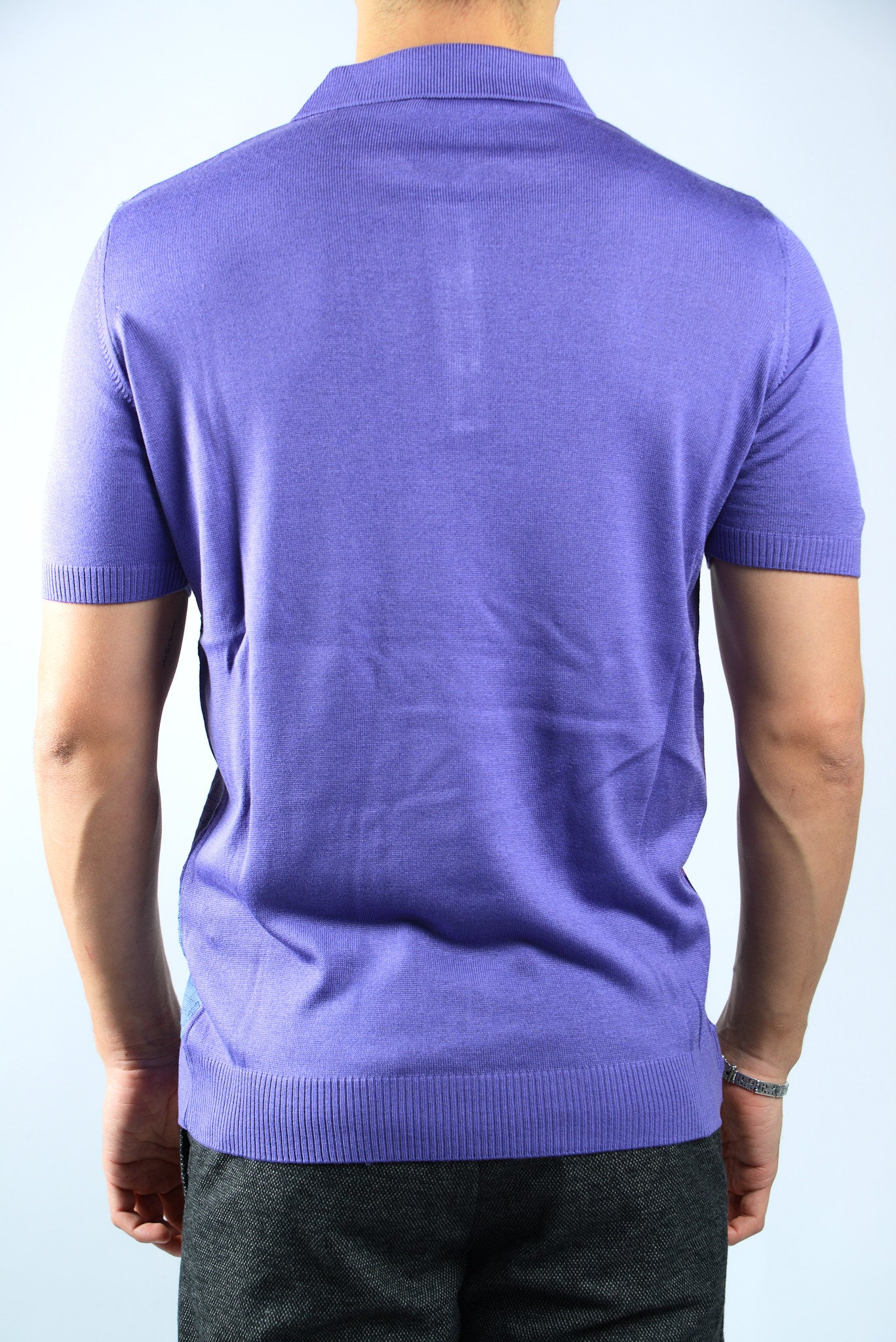 GEOMETRIC SQUARE KNIT POLO