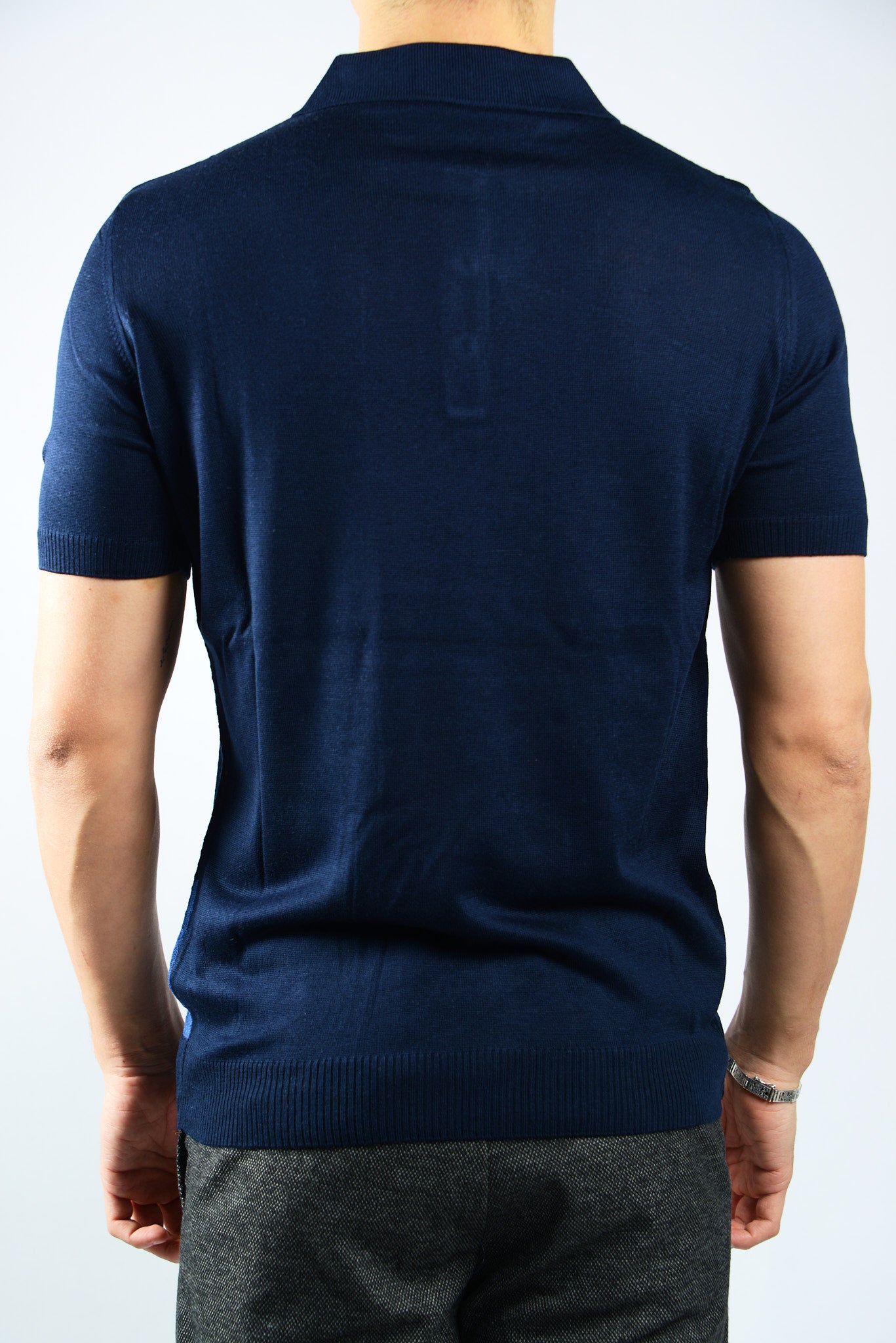 GEOMETRIC SQUARE KNIT POLO