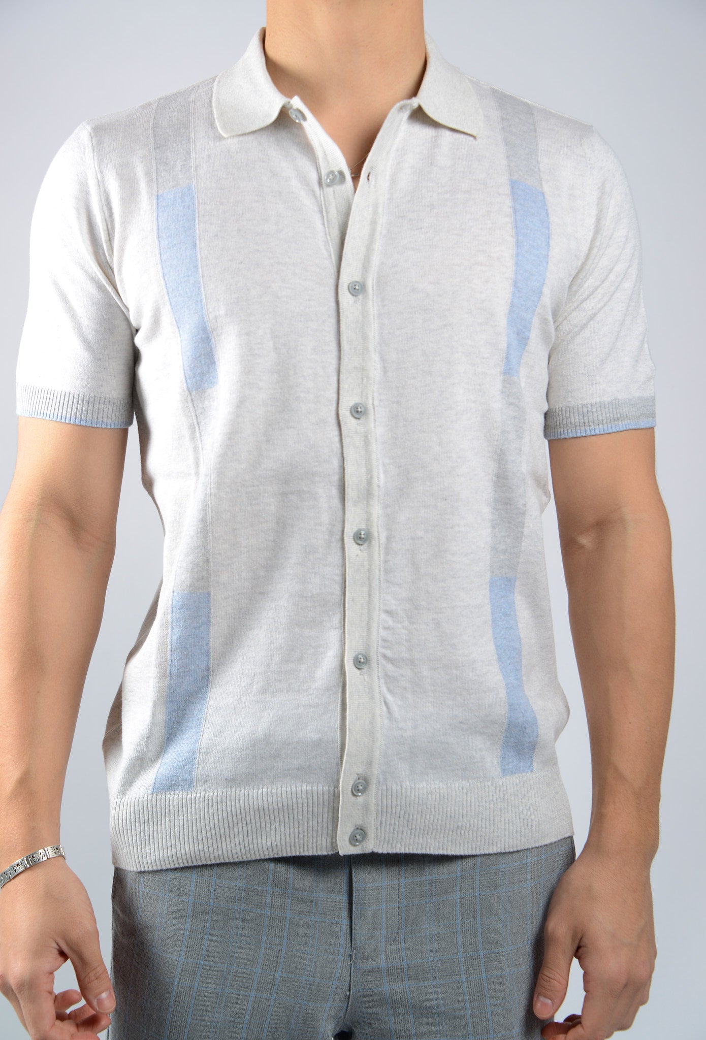 COLORBLOCK KNIT BUTTON POLO