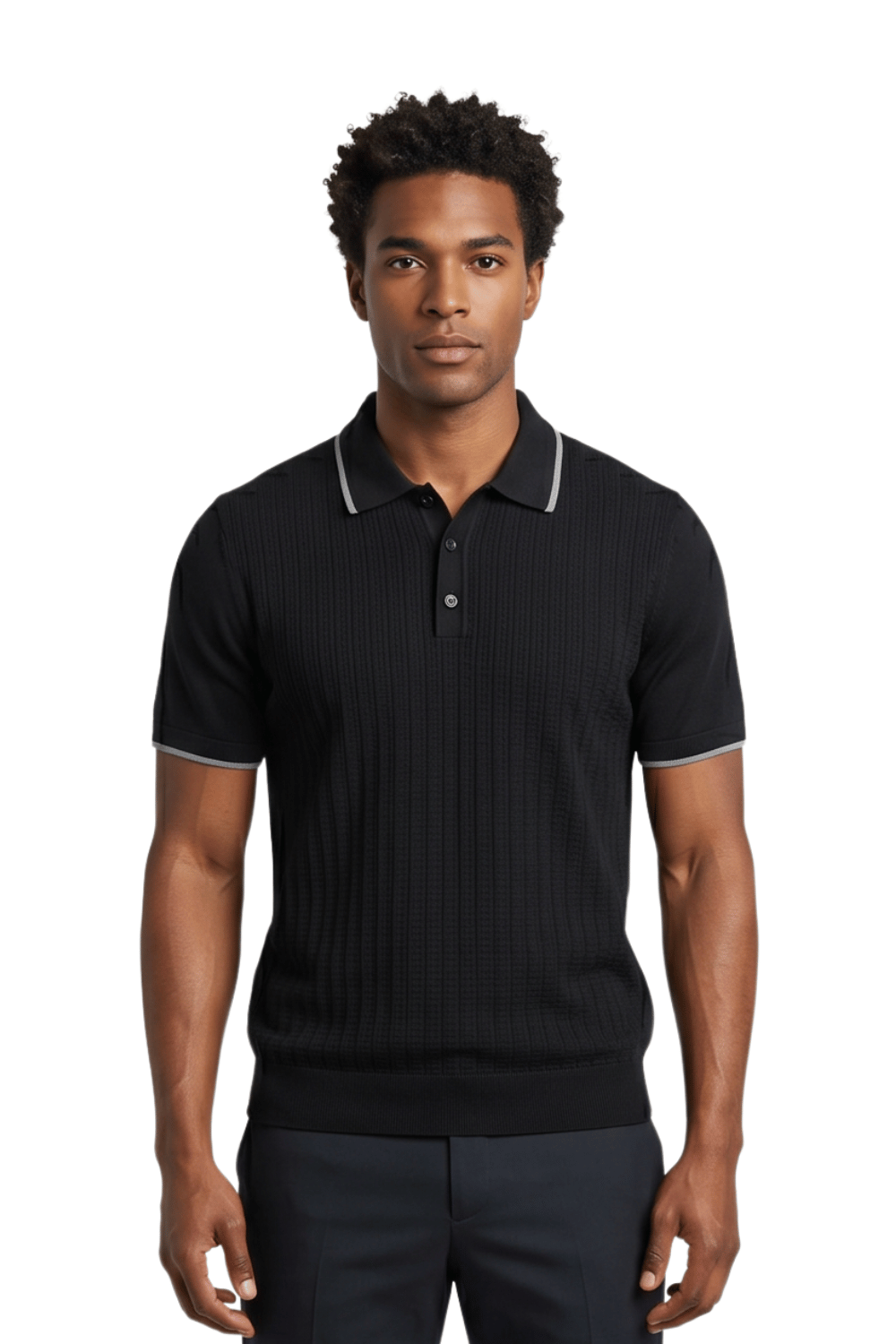 [33164-40-101] CASHMERE BLEND SS BUTTON POLO