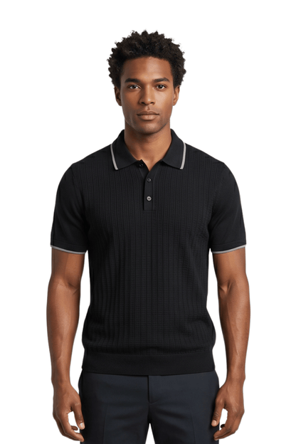 [33164-40-101] CASHMERE BLEND SS BUTTON POLO