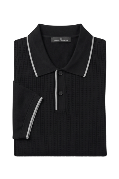 [33164-40-101] CASHMERE BLEND SS BUTTON POLO