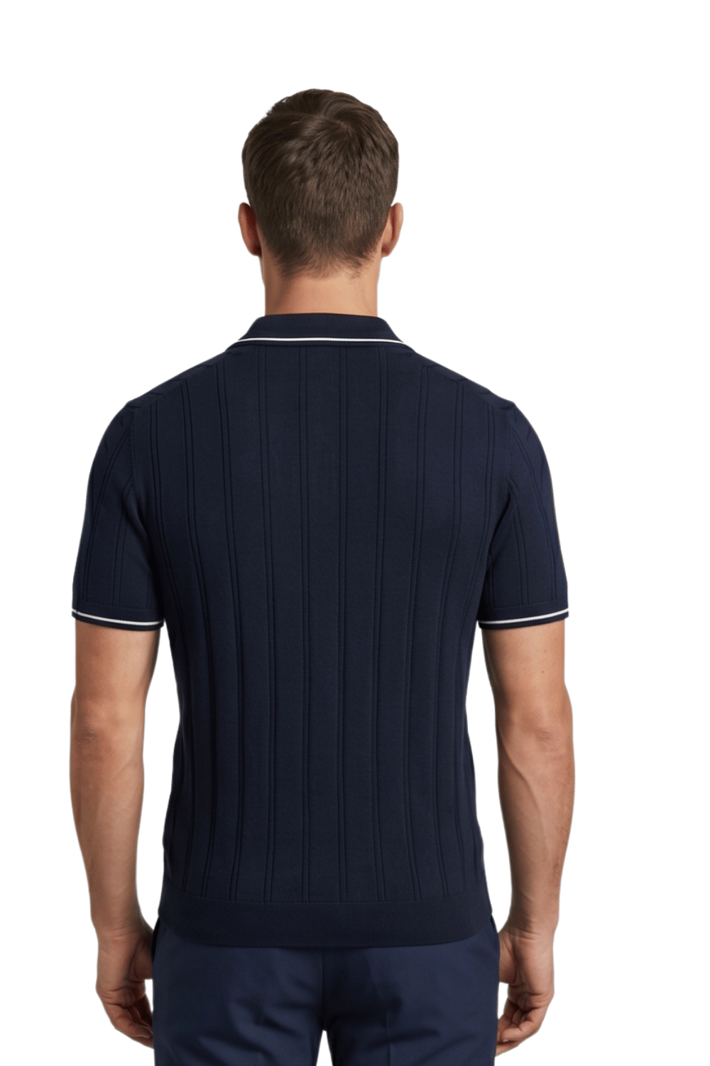 [33161-40-101] CASHMERE BLEND SS ZIP POLO