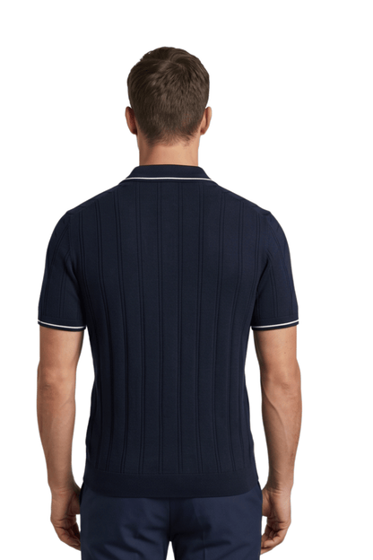 [33161-40-101] CASHMERE BLEND SS ZIP POLO