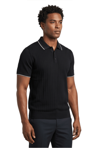 [33164-40-101] CASHMERE BLEND SS BUTTON POLO