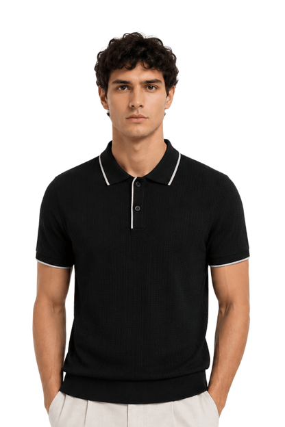 [33164-40-101] CASHMERE BLEND SS BUTTON POLO