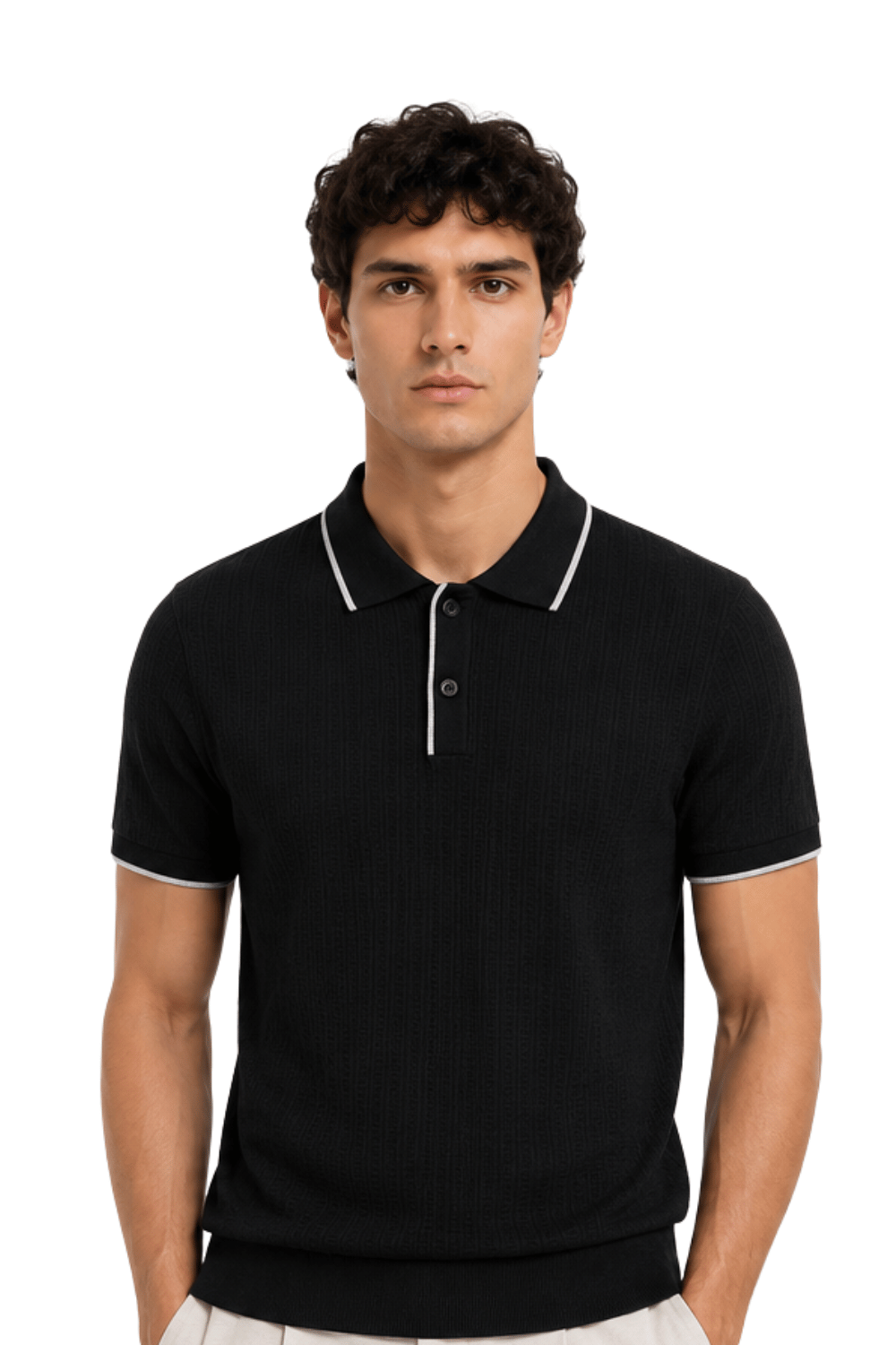 [33164-40-101] CASHMERE BLEND SS BUTTON POLO