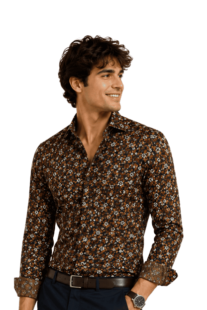 [48022-101] DT PRINTED DRESS SHIRT