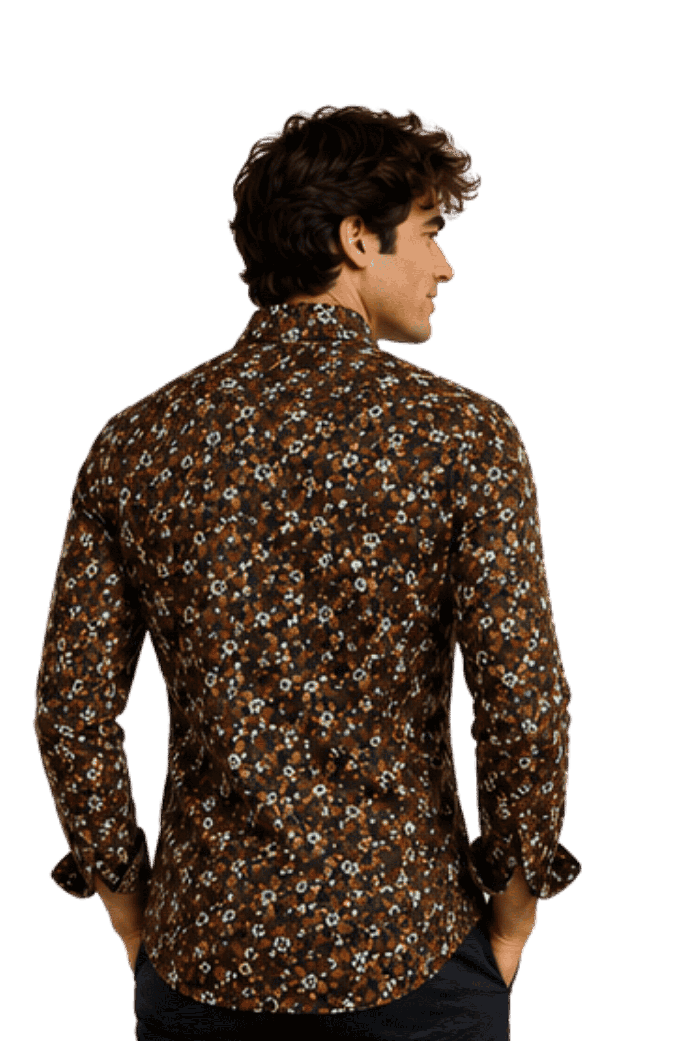 [48022-101] DT PRINTED DRESS SHIRT
