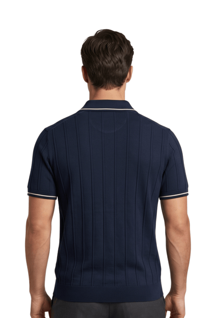 [33161-40-102] CASHMERE BLEND SS ZIP POLO