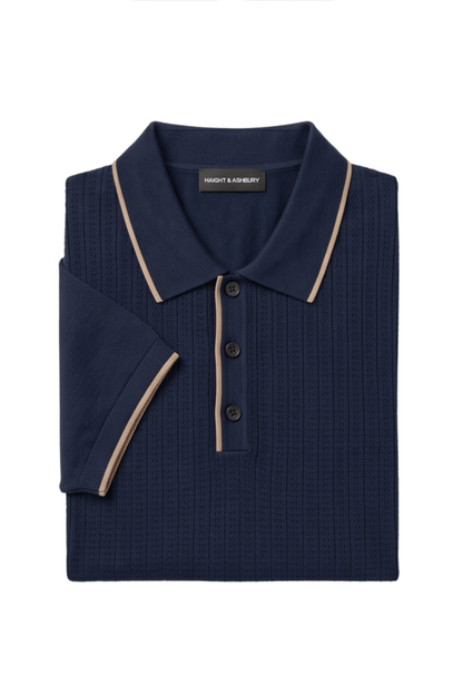 [33164-40-102] CASHMERE BLEND SS BUTTON POLO