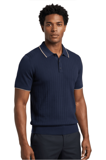 [33164-40-102] CASHMERE BLEND SS BUTTON POLO