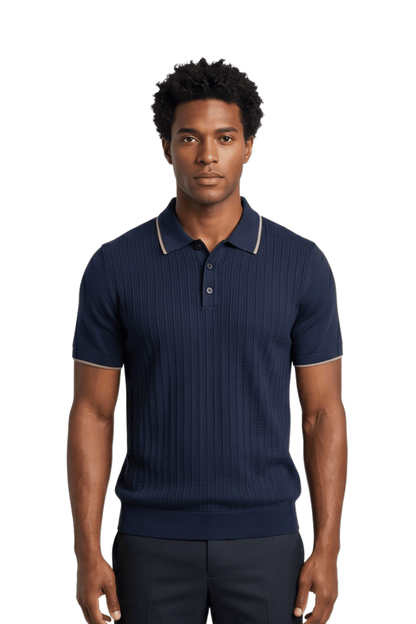 [33164-40-102] CASHMERE BLEND SS BUTTON POLO