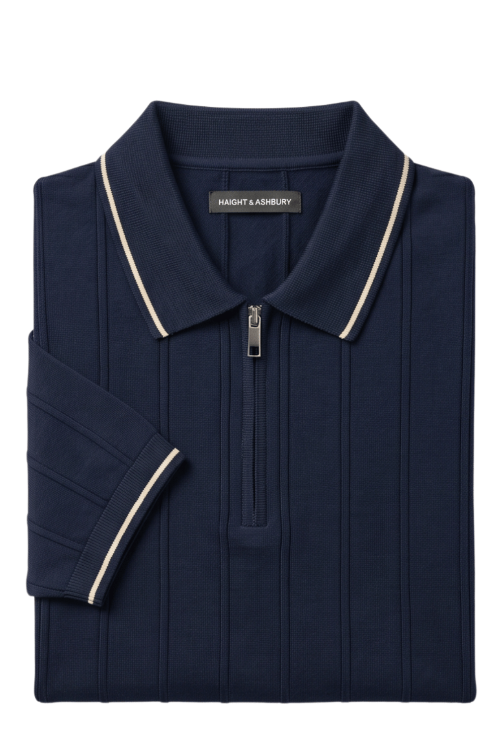 [33161-40-102] CASHMERE BLEND SS ZIP POLO