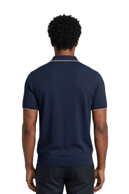 [33164-40-102] CASHMERE BLEND SS BUTTON POLO