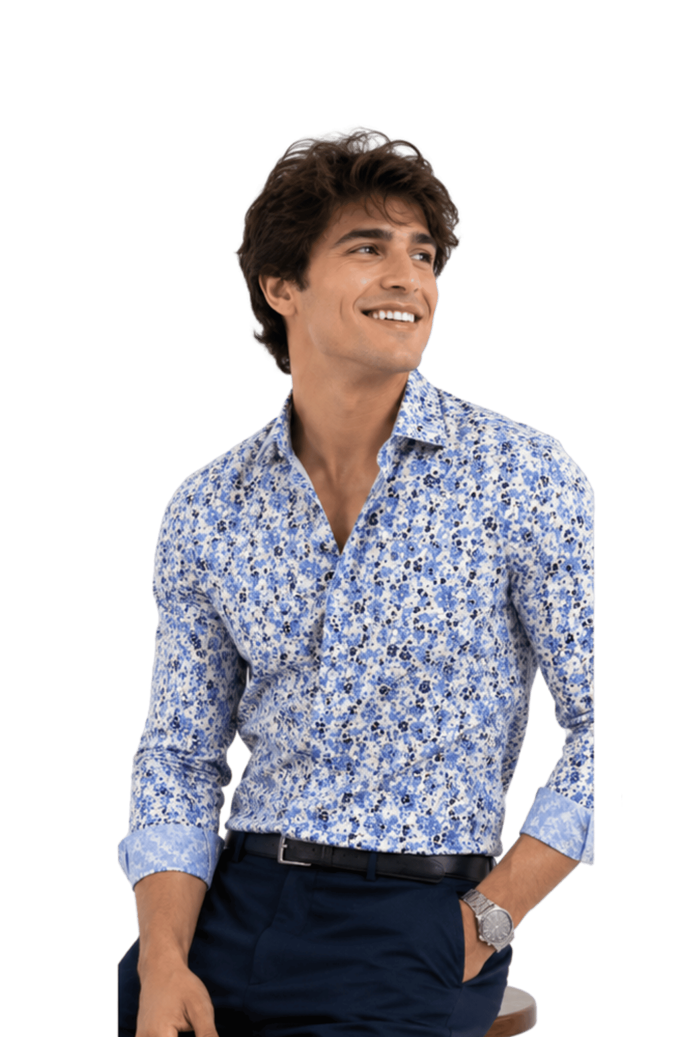 [48022-102] DT PRINTED DRESS SHIRT