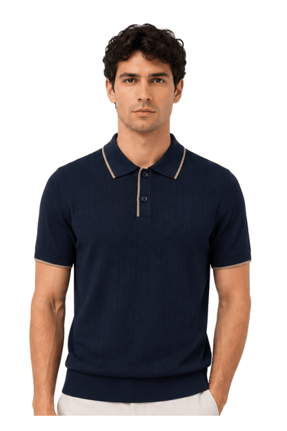 [33164-40-102] CASHMERE BLEND SS BUTTON POLO