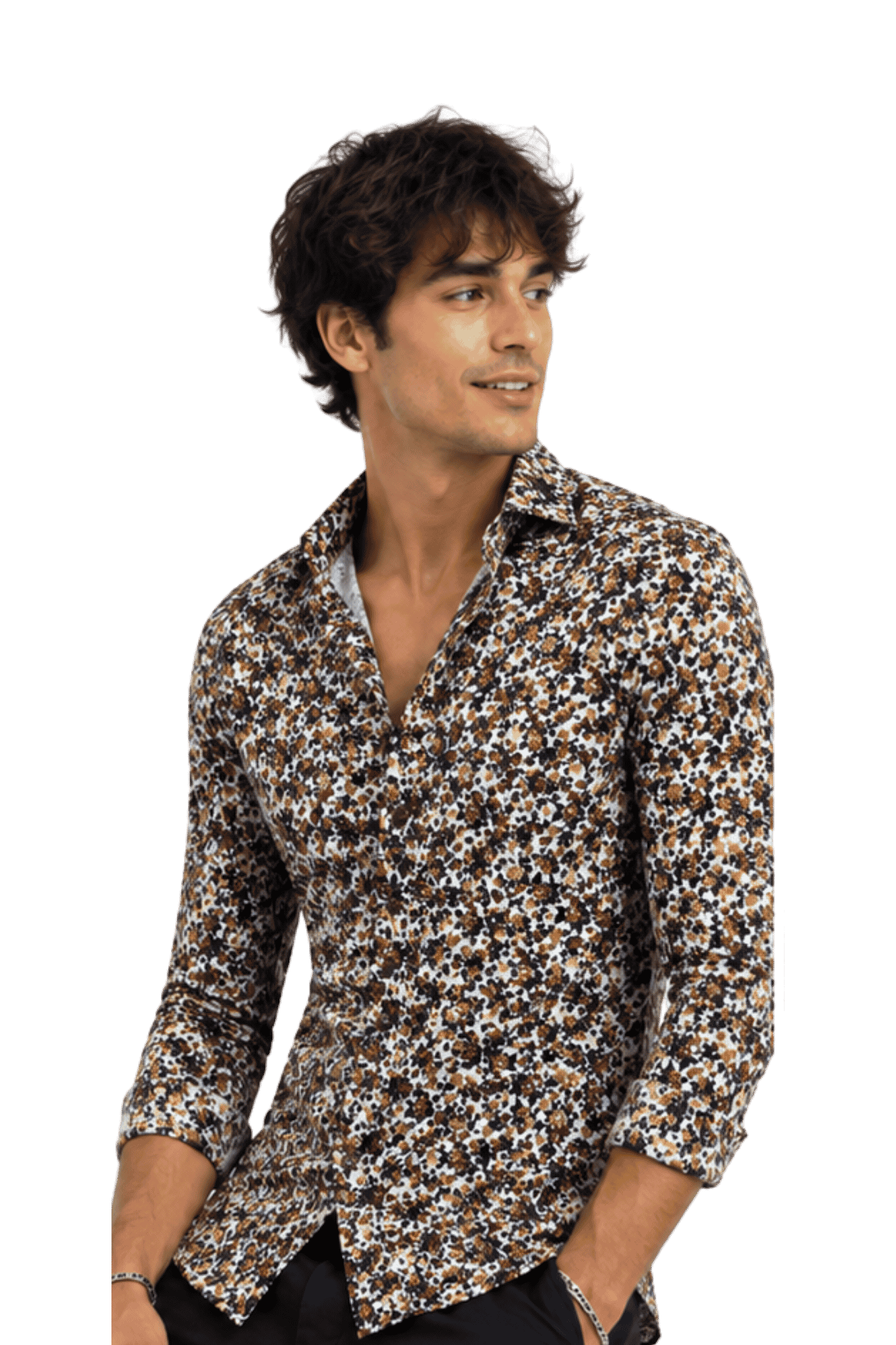 [48022-103] DT PRINTED DRESS SHIRT