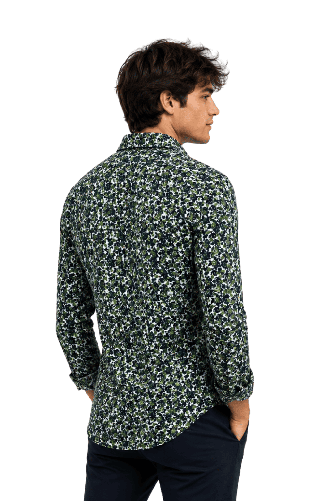 [48022-104] DT PRINTED DRESS SHIRT