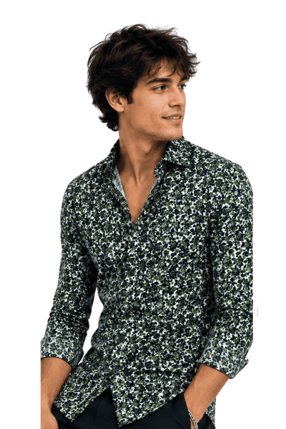 [48022-104] DT PRINTED DRESS SHIRT