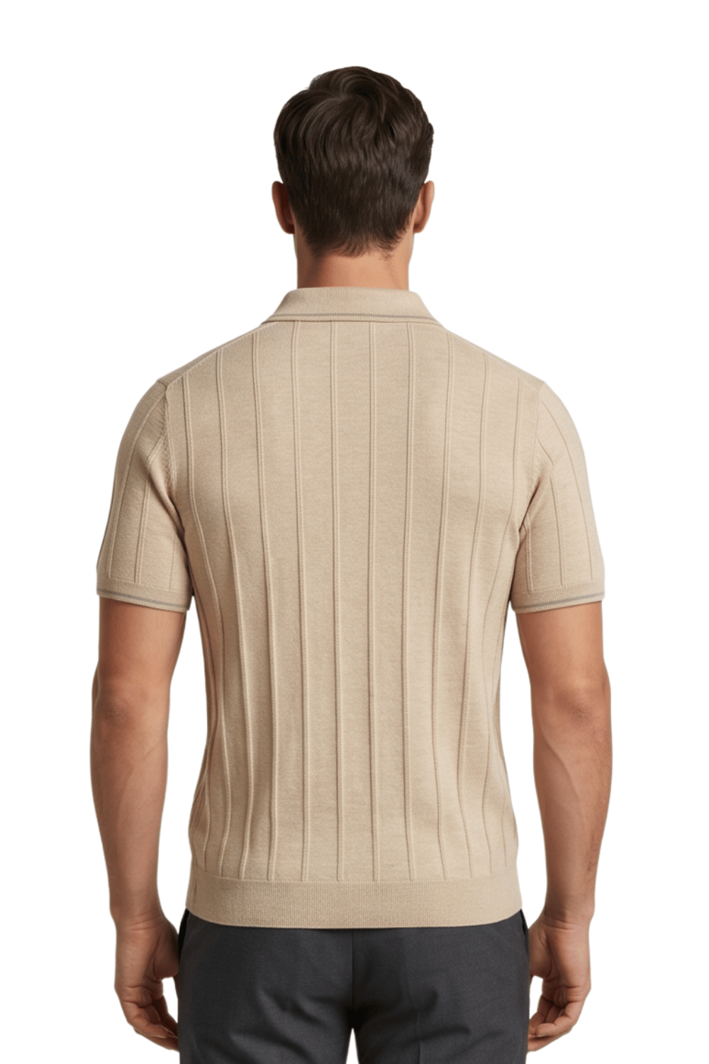 [33161-40-106] CASHMERE BLEND SS ZIP POLO