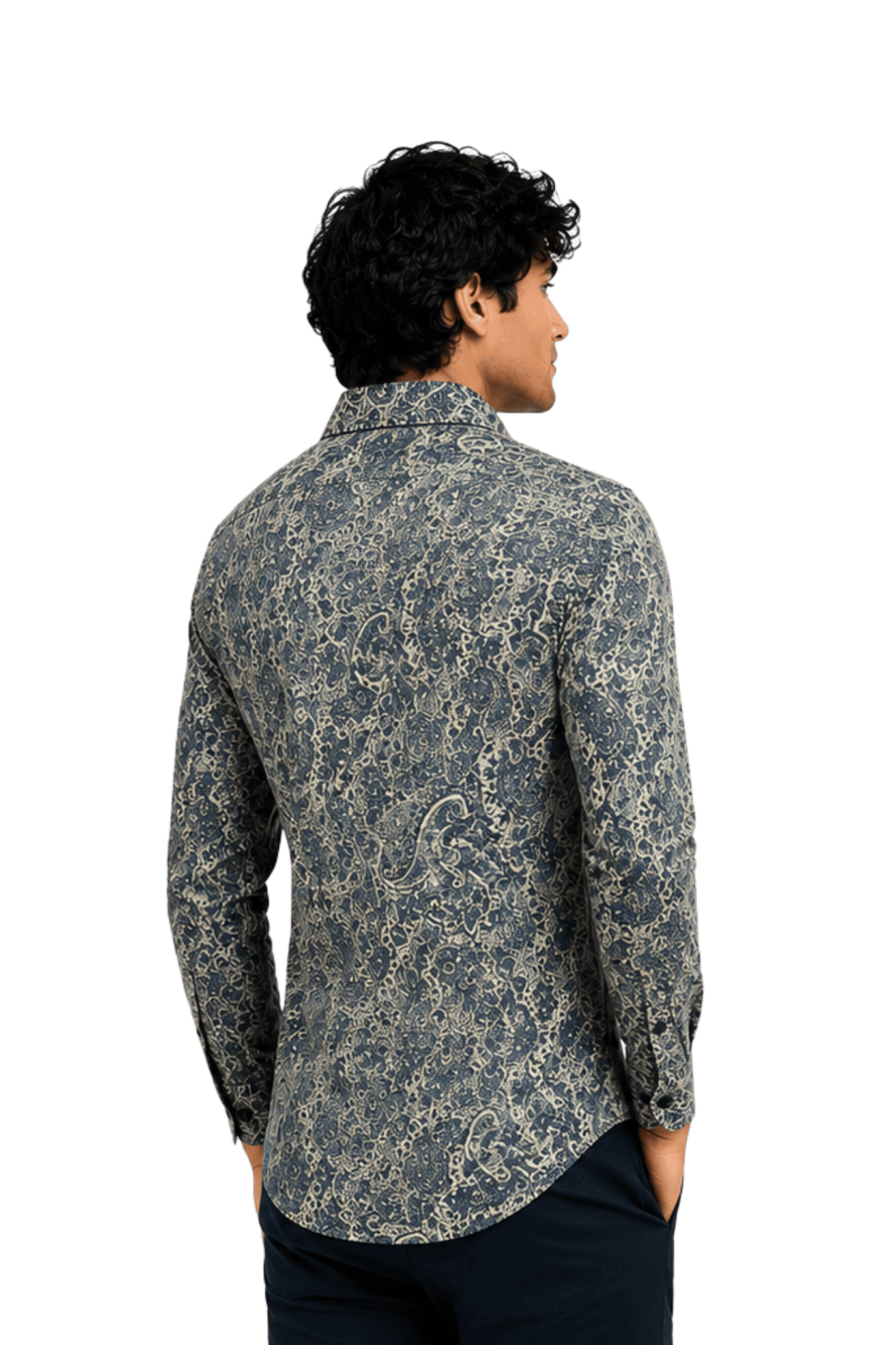 [48022-106] DT PRINTED DRESS SHIRT