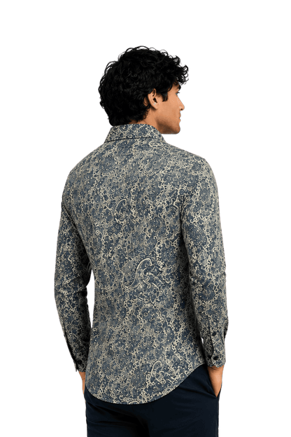 [48022-106] DT PRINTED DRESS SHIRT