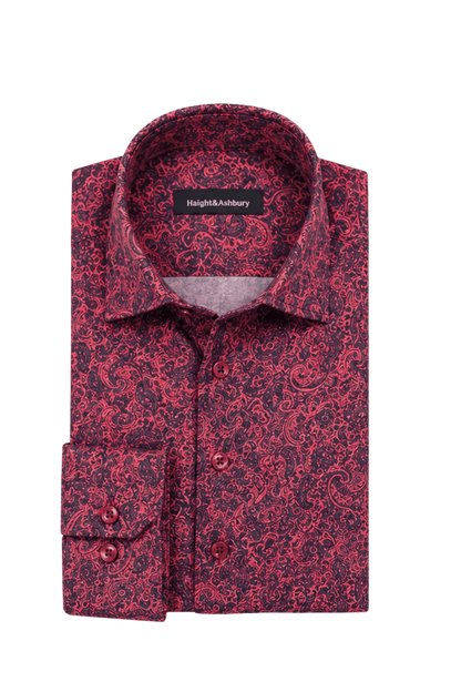 [48022-107] DT PRINTED DRESS SHIRT