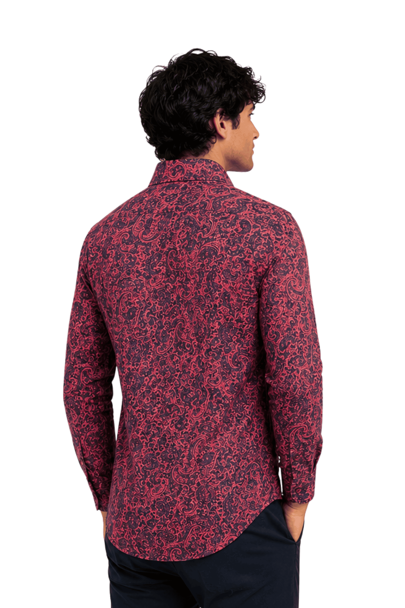 [48022-107] DT PRINTED DRESS SHIRT