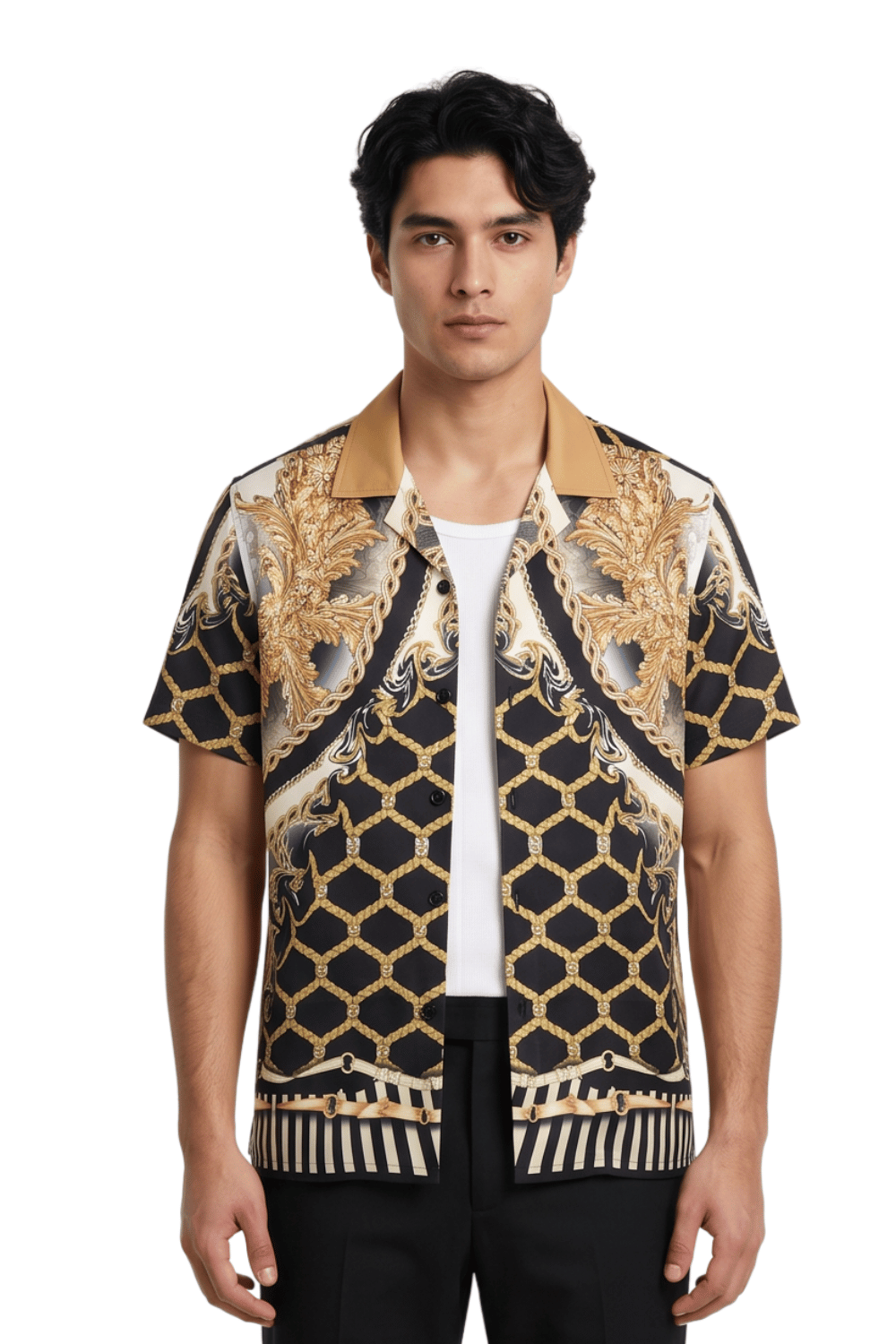 [48021-10] Resort Collar Short Sleeve Shirt