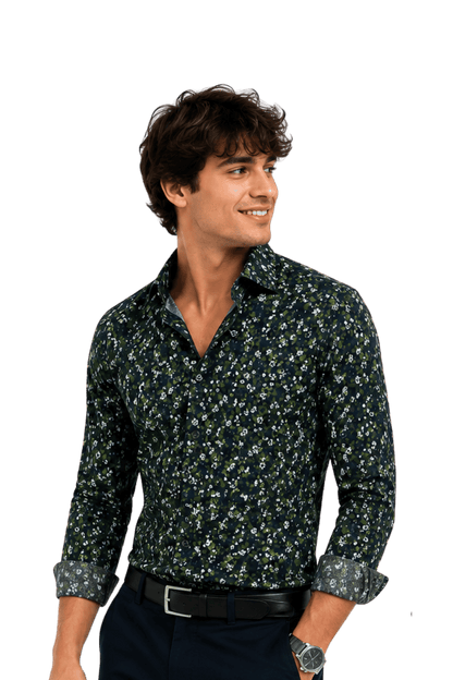 [48022-100] DT PRINTED DRESS SHIRT