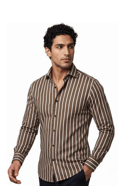 [48026-11] LS BENGAL STRIPE DRESS SHIRT