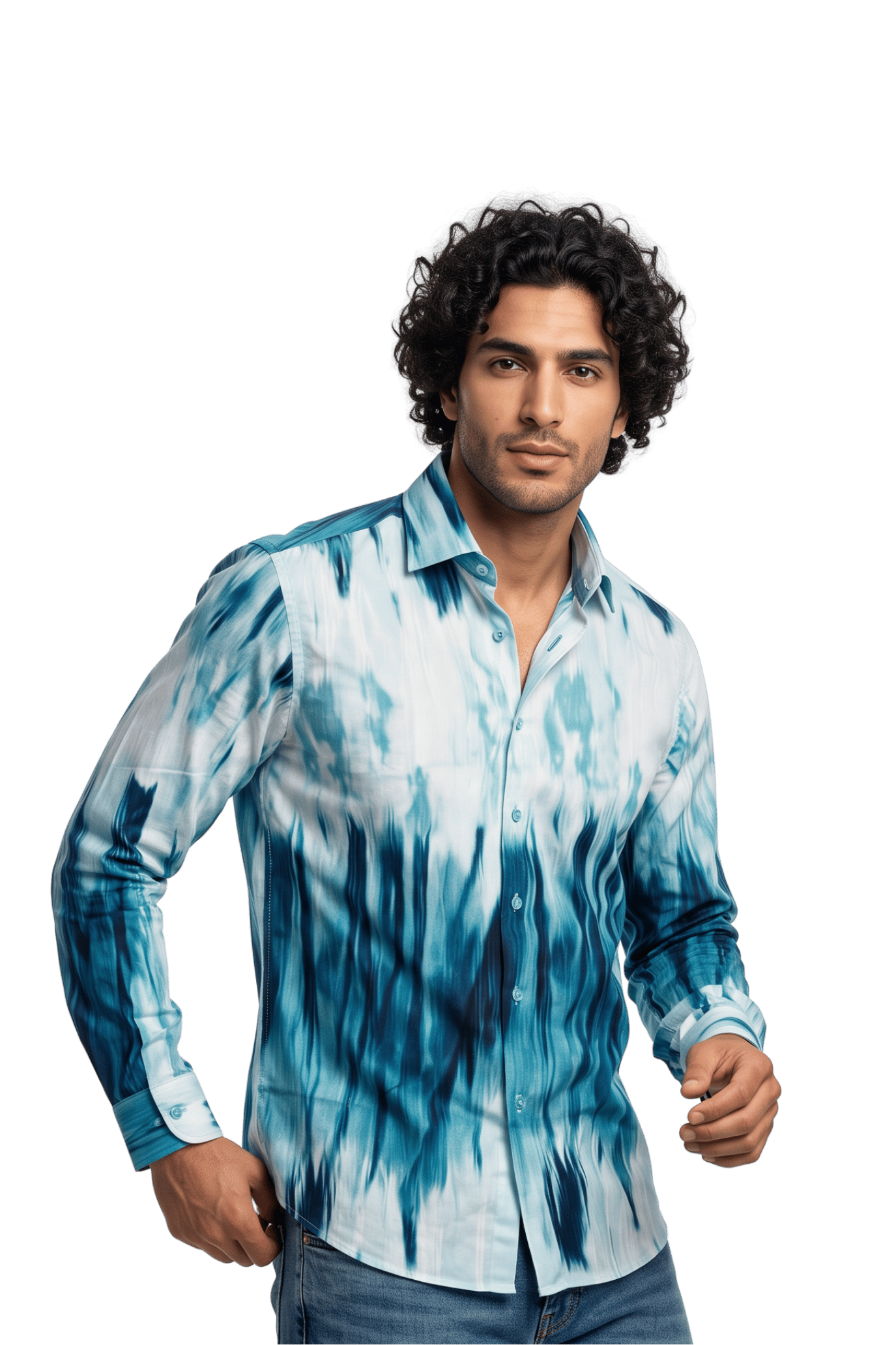 [48022-111] DT PRINTED DRESS SHIRT