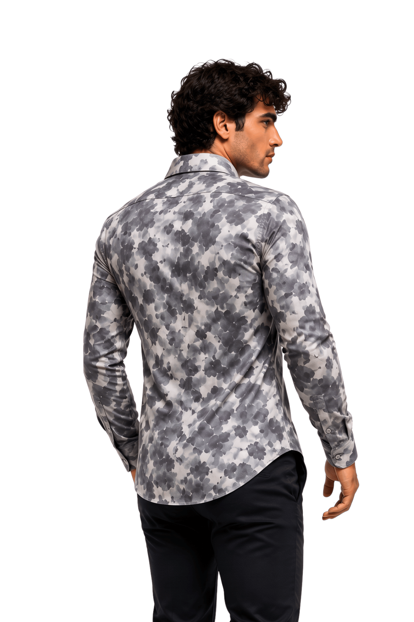 [48022-112] DT PRINTED DRESS SHIRT
