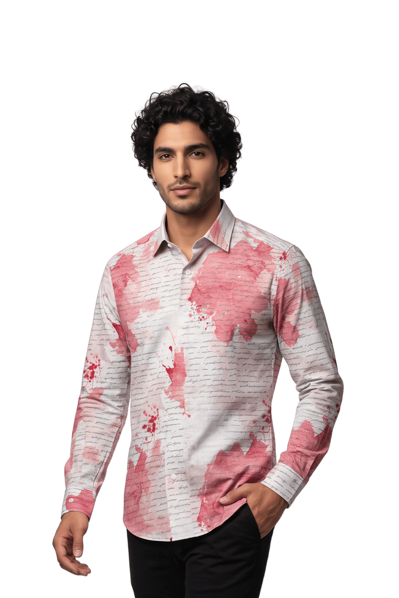 [48022-114] DT PRINTED DRESS SHIRT
