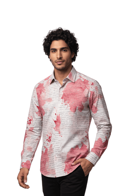 [48022-114] DT PRINTED DRESS SHIRT