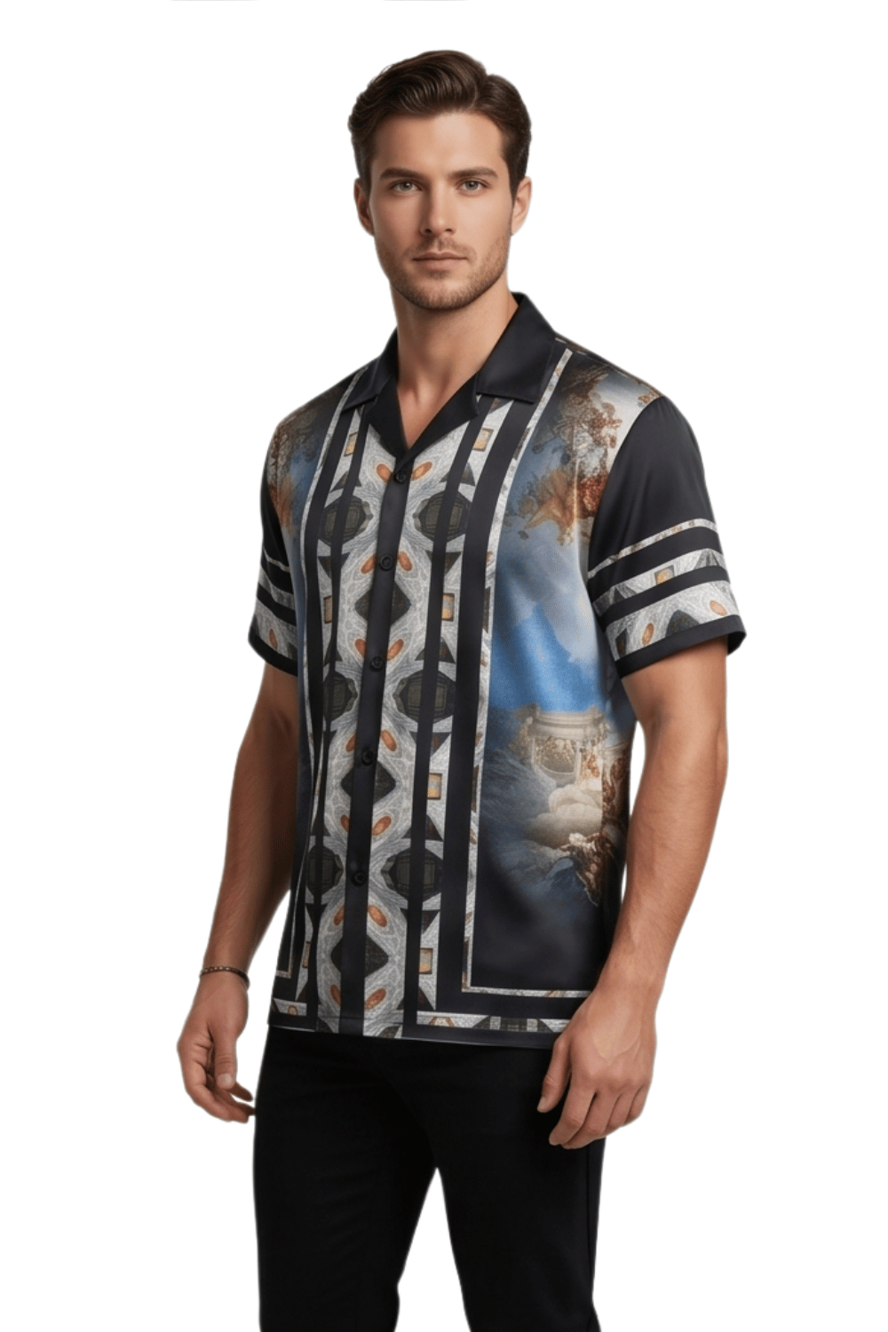 [48021-11] Resort Collar Short Sleeve Shirt