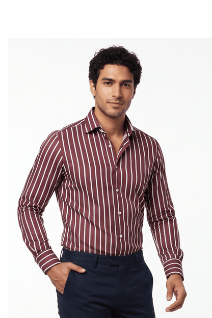 [48026-10] LS BENGAL STRIPE DRESS SHIRT