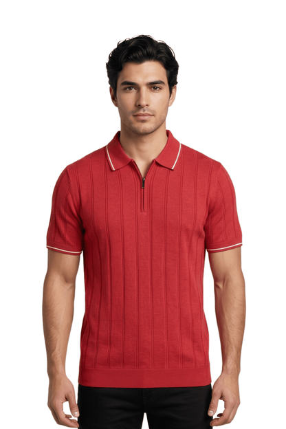 [33161-40-121] CASHMERE BLEND SS ZIP POLO