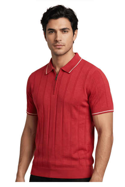 [33161-40-121] CASHMERE BLEND SS ZIP POLO