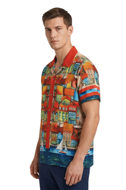[48021-12] Resort Collar Short Sleeve Shirt