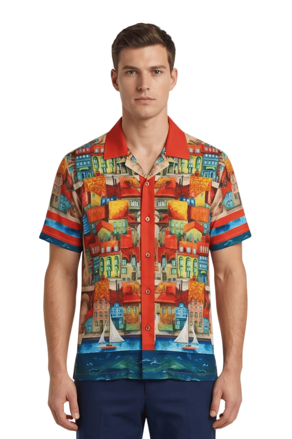 [48021-12] Resort Collar Short Sleeve Shirt