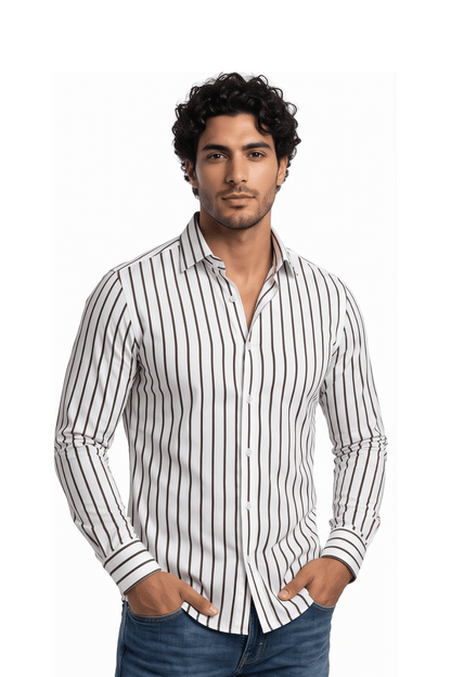 [48026-12] LS REVERSED BENGAL STRIPE DRESS SHIRT