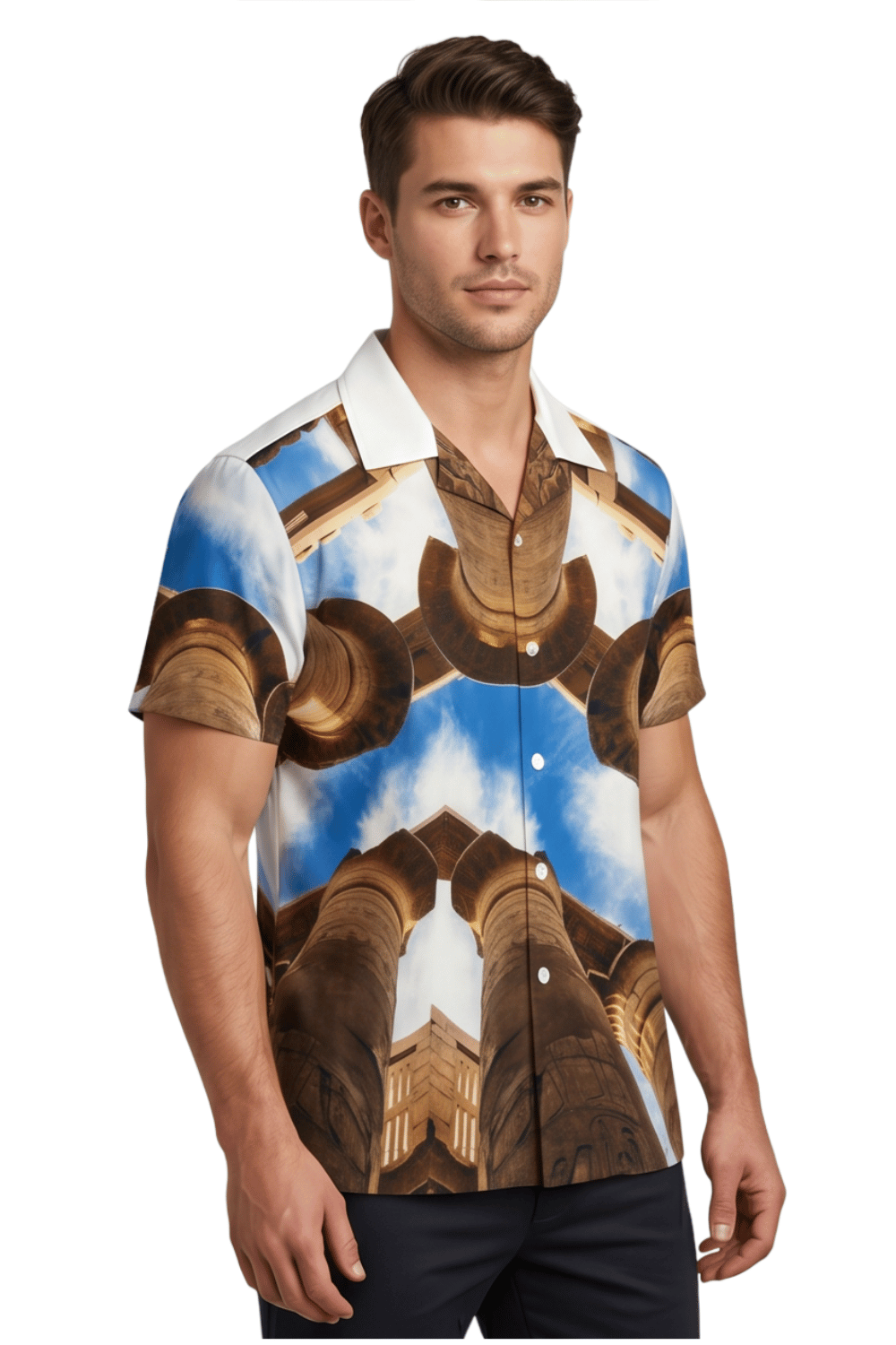 [48021-13] Resort Collar Short Sleeve Shirt