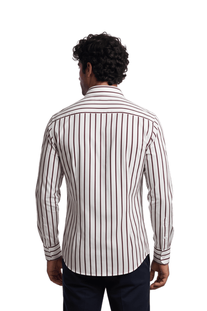 [48026-13] LS REVERSED BENGAL STRIPE DRESS SHIRT