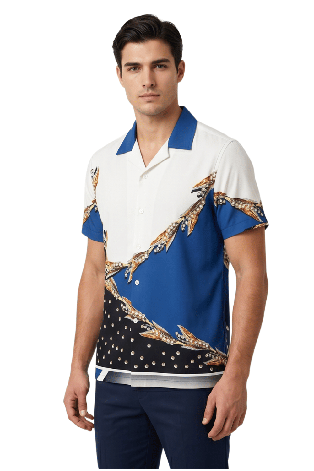 [48021-14] Resort Collar Short Sleeve Shirt