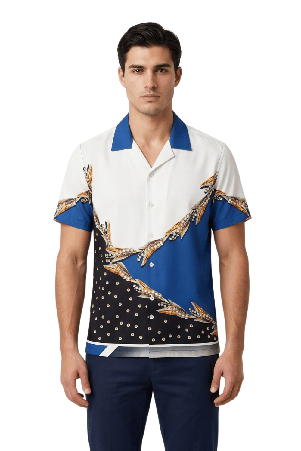[48021-14] Resort Collar Short Sleeve Shirt