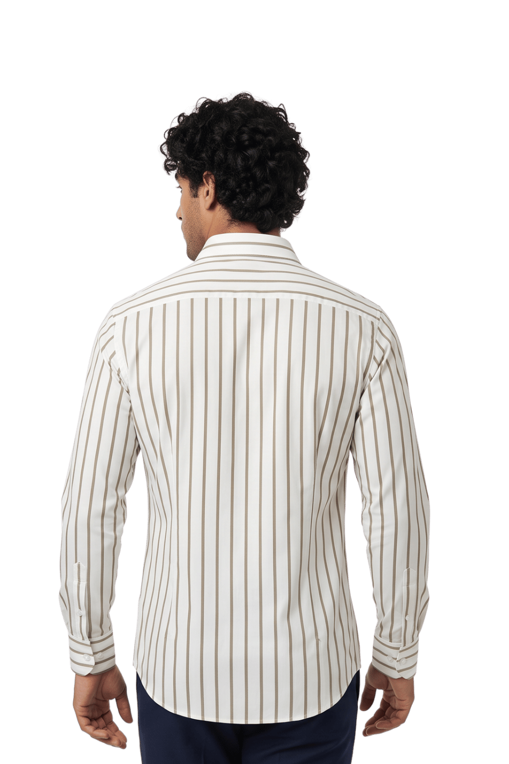 [48026-14] LS REVERSED BENGAL STRIPE DRESS SHIRT