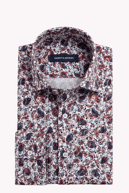 [48022-15] DT PRINTED DRESS SHIRT
